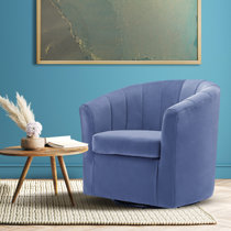 Velvet blue store swivel chair